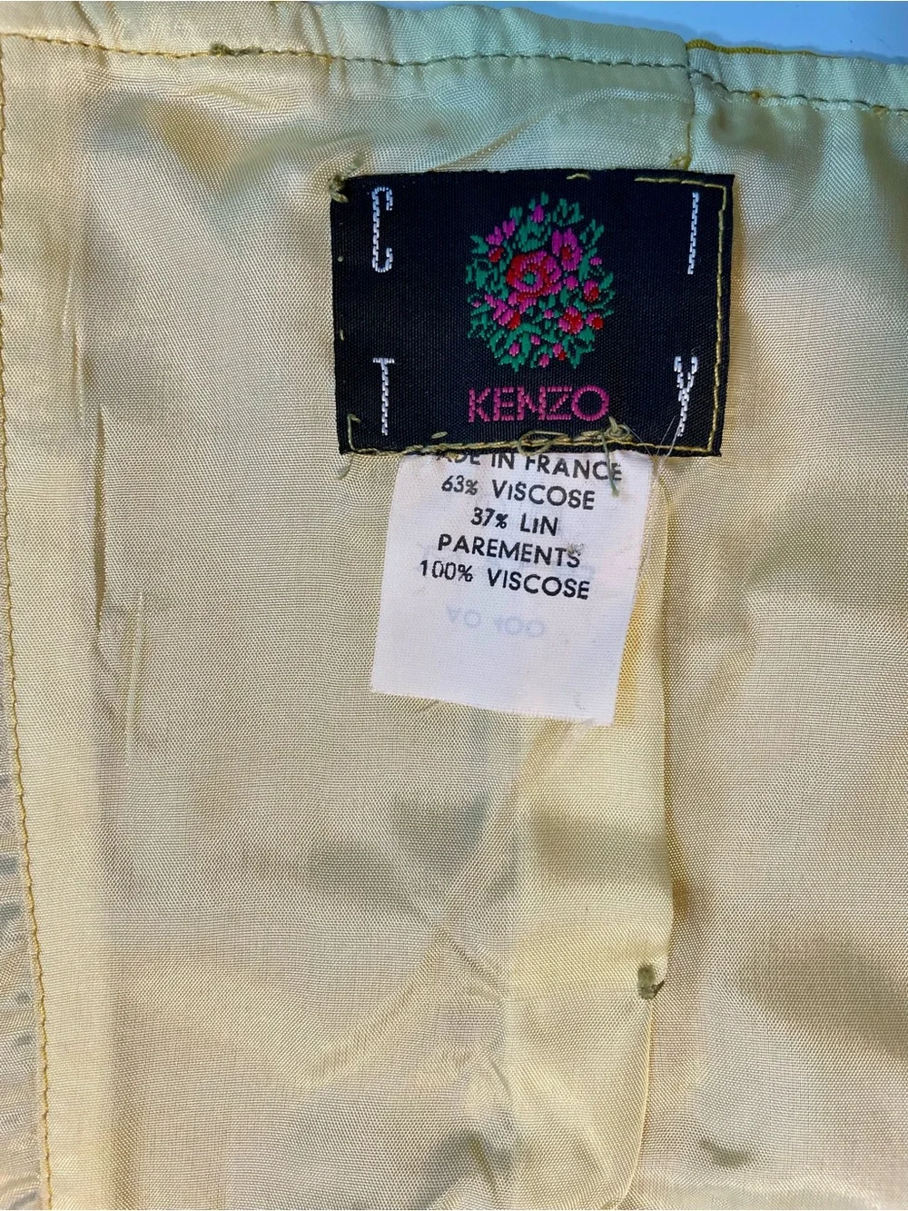 Kenzo Mustard Button-Front Bustier Top - Picture 3 of 3